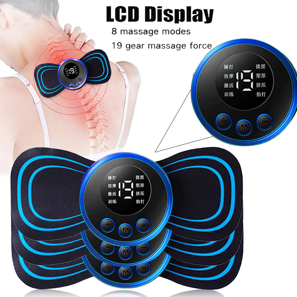 LCD Display EMS Neck Stretcher Electric Massager with 8 Modes for Cervical Relief and Muscle Stimulation