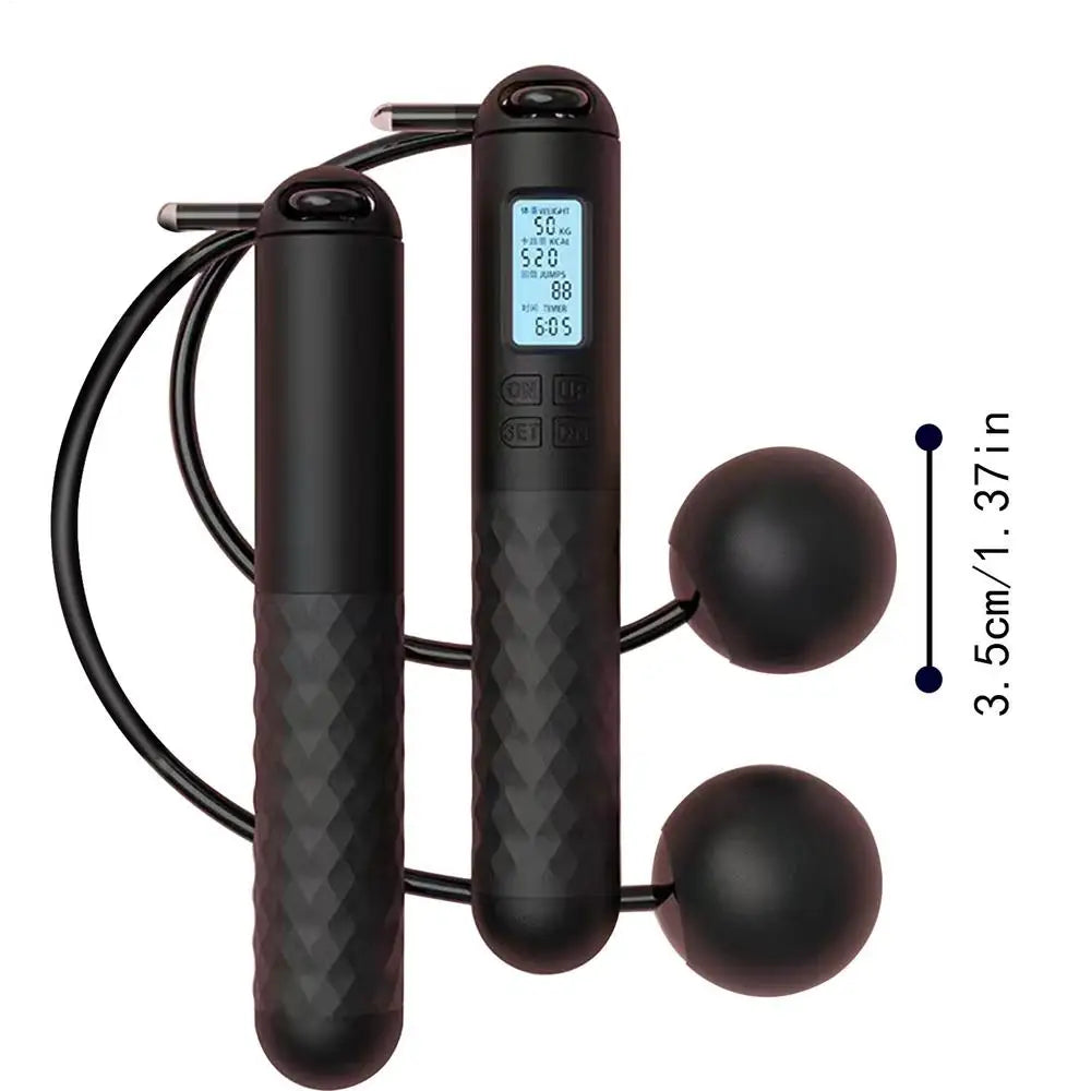 Ropeless Jump Rope with Counter Fitness Weighted Skipping Rope Smart Cordless Ball-Weighted Digital Counting Jump Rope