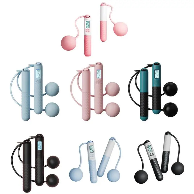 Ropeless Jump Rope with Counter Fitness Weighted Skipping Rope Smart Cordless Ball-Weighted Digital Counting Jump Rope